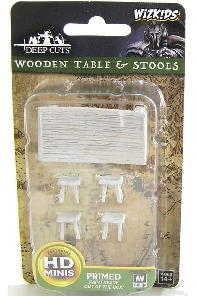 wizkids um wooden table & stools