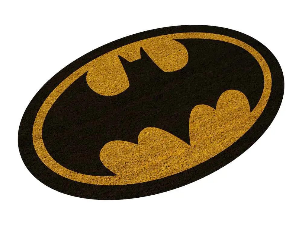 dc comics batman logo oval doormat