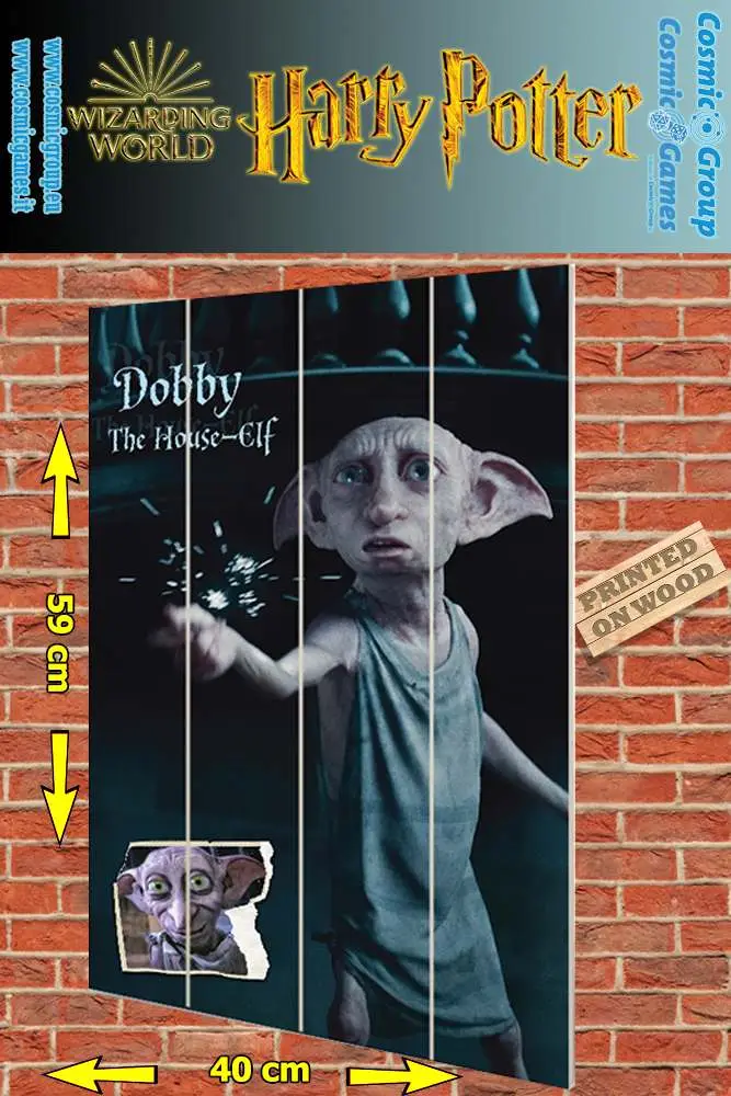 harry potter dobby wood print