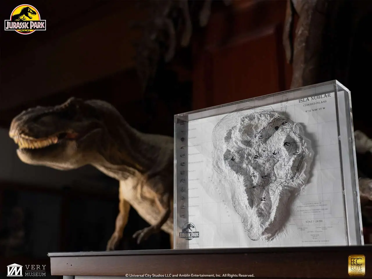 jurassic park topographic 3d map isla nublar