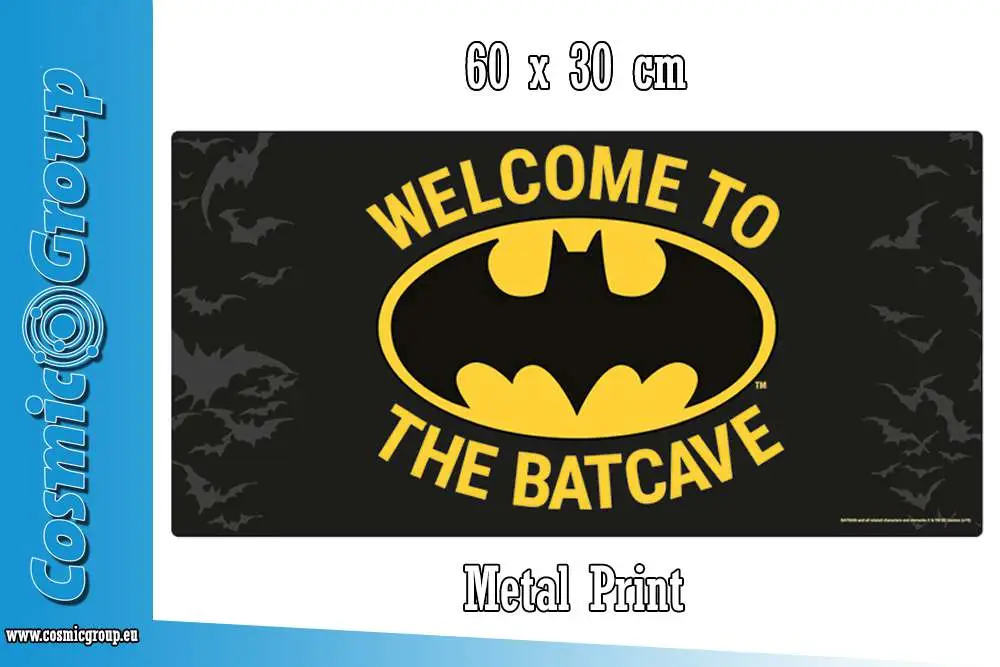 batman batcave metal sign