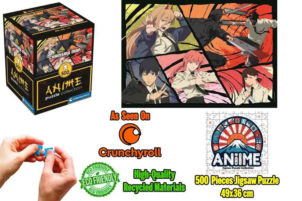 anime puzzle collection - cube500 - chainsaw man: hunters - jigsaw puzzle 500 pcs
