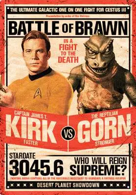 star trek kirk vs gorn tin sign