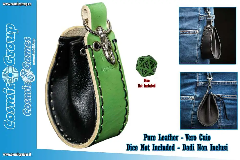 leather dice wallet black-green