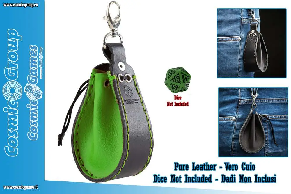 leather dice wallet green-black