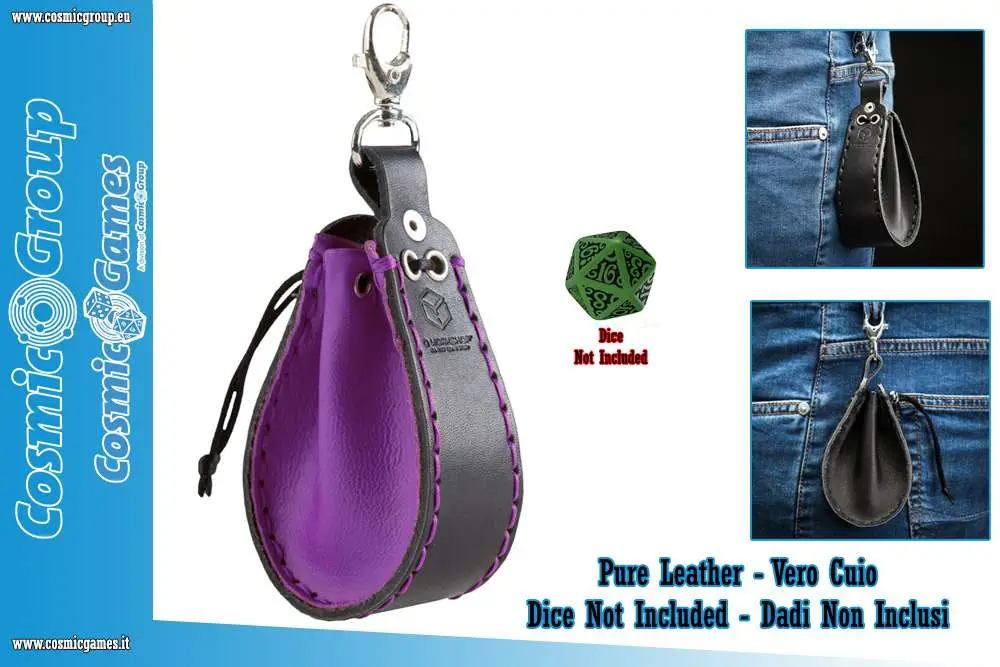 leather dice wallet lavender-black