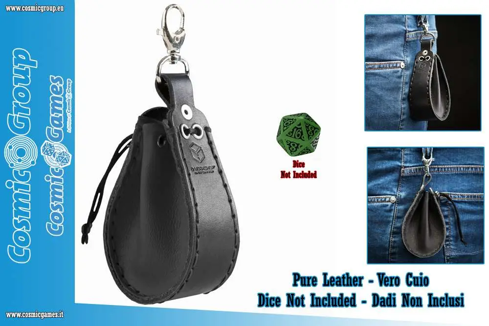 leather dice wallet black