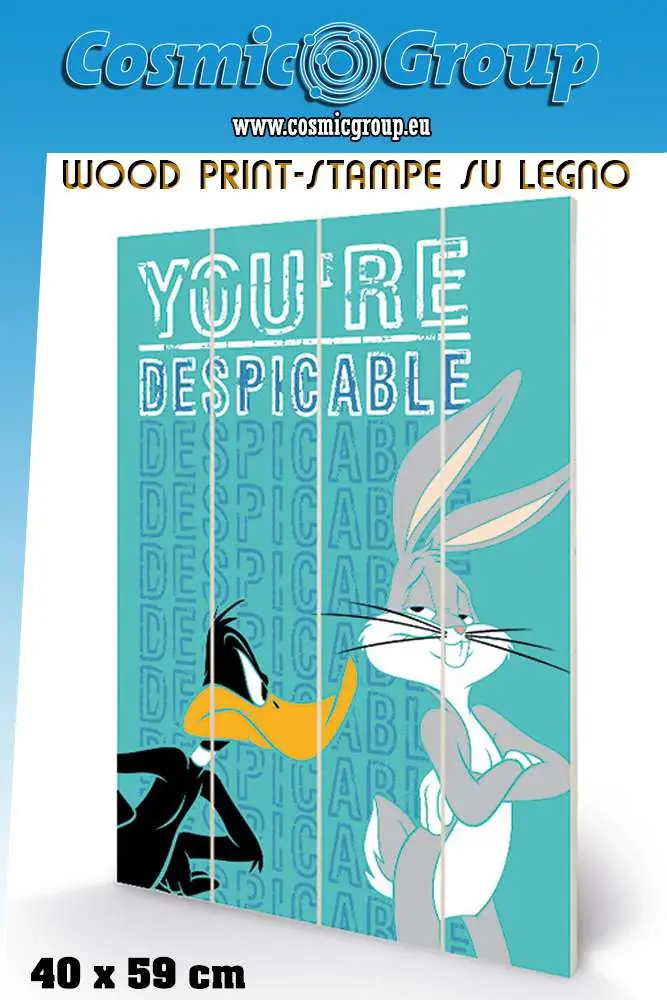 looney tunes you r despicable wood print