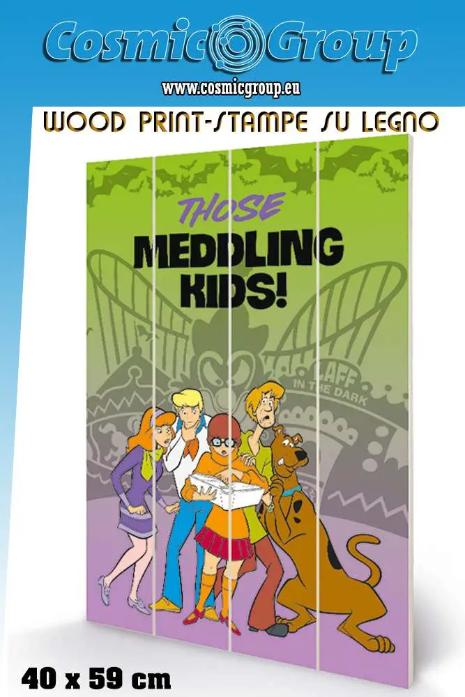 scooby doo meddling kids wood print