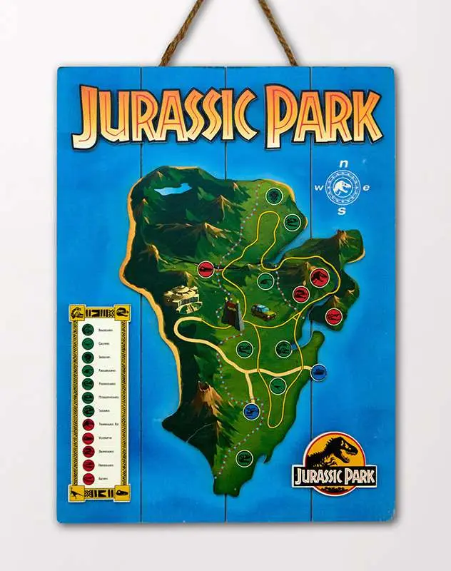 jurassic park wooden poster