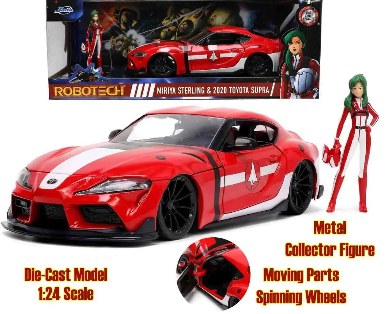 robotech - 2020 toyota supra with miriya sterling - 1:24 die-cast model