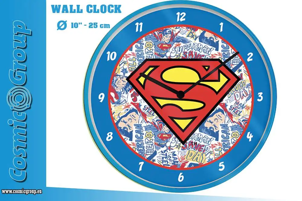 superman logo dc wall clock