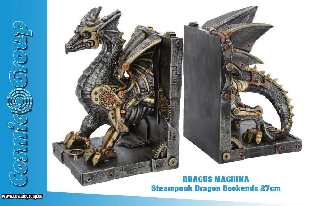 steampunk dragon bookends