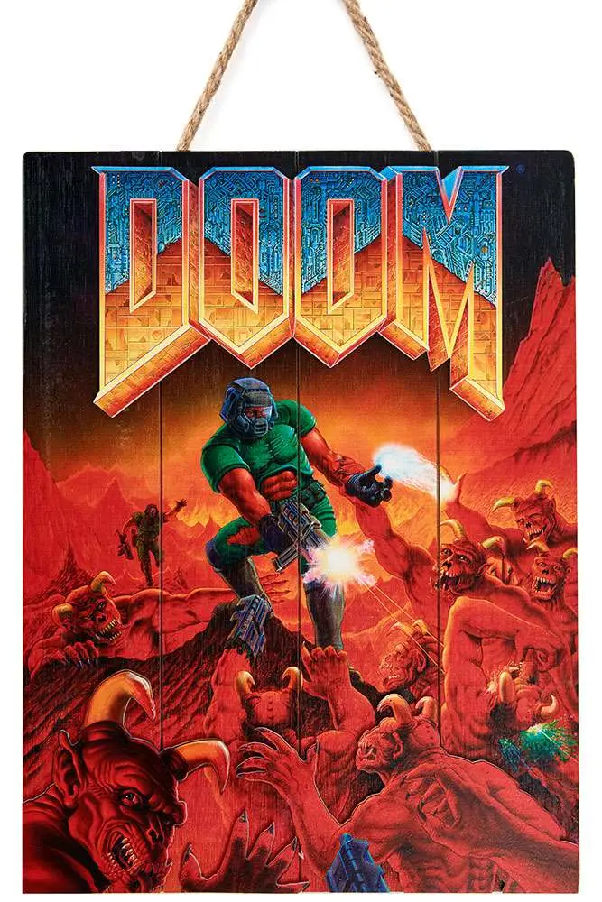 doom classic wooden poster