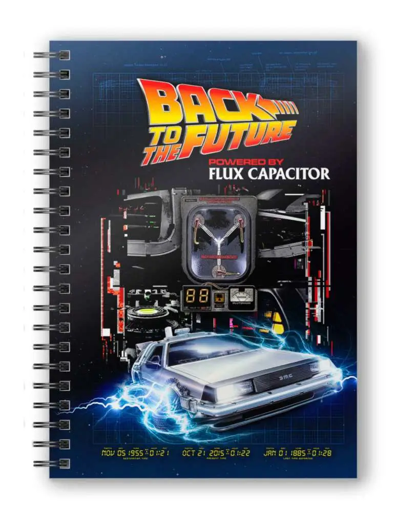 bttf powered by flux capacitor notebook