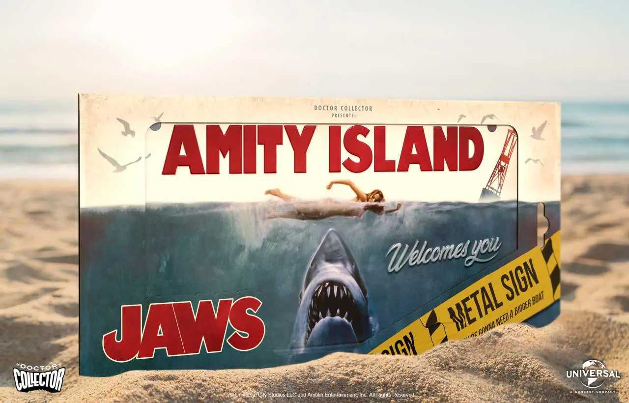 jaws  metal sign