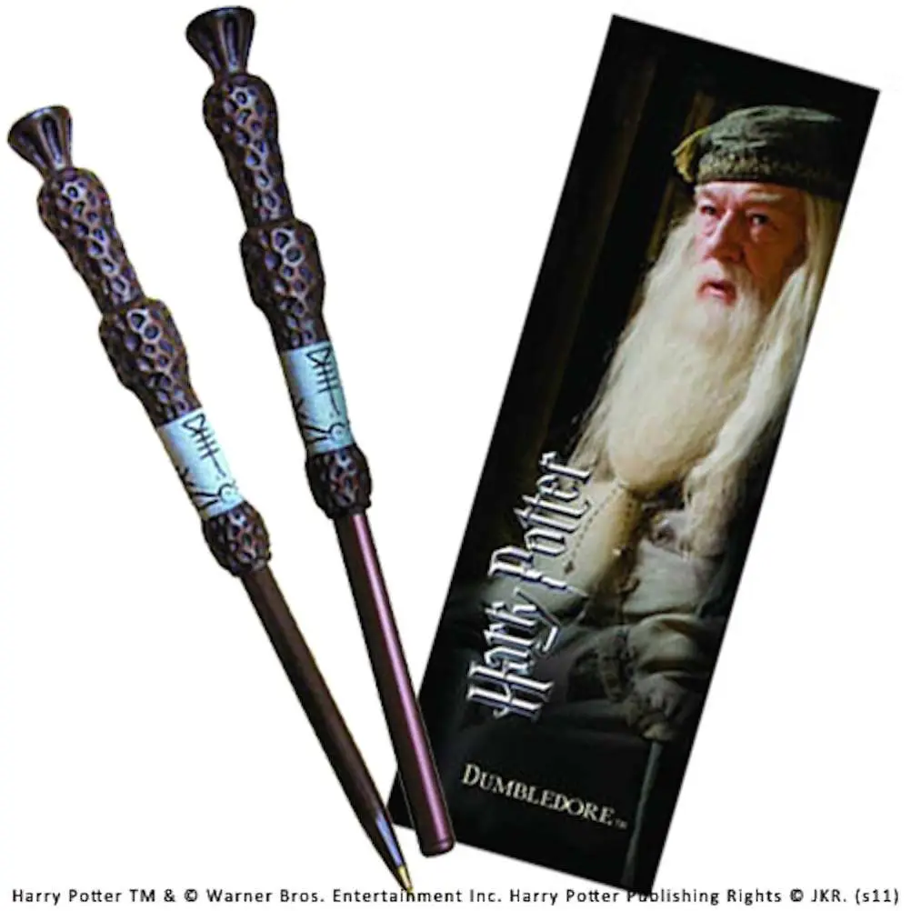 hp dumbledore wand pen and bookmark