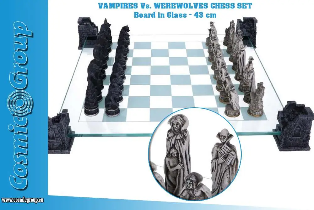 vampire & werewolf chess set 43cm