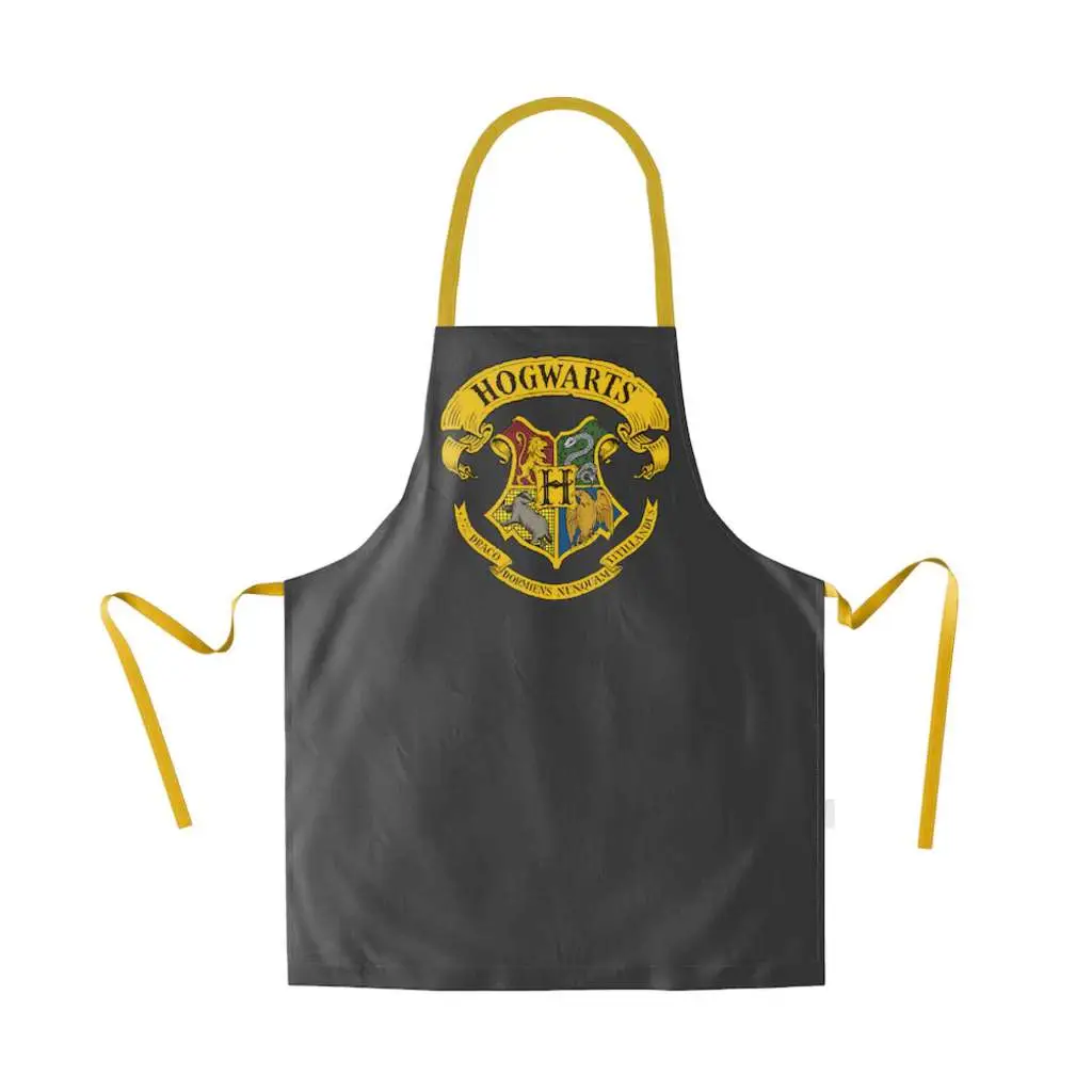 hp hogwarts emblem black apron