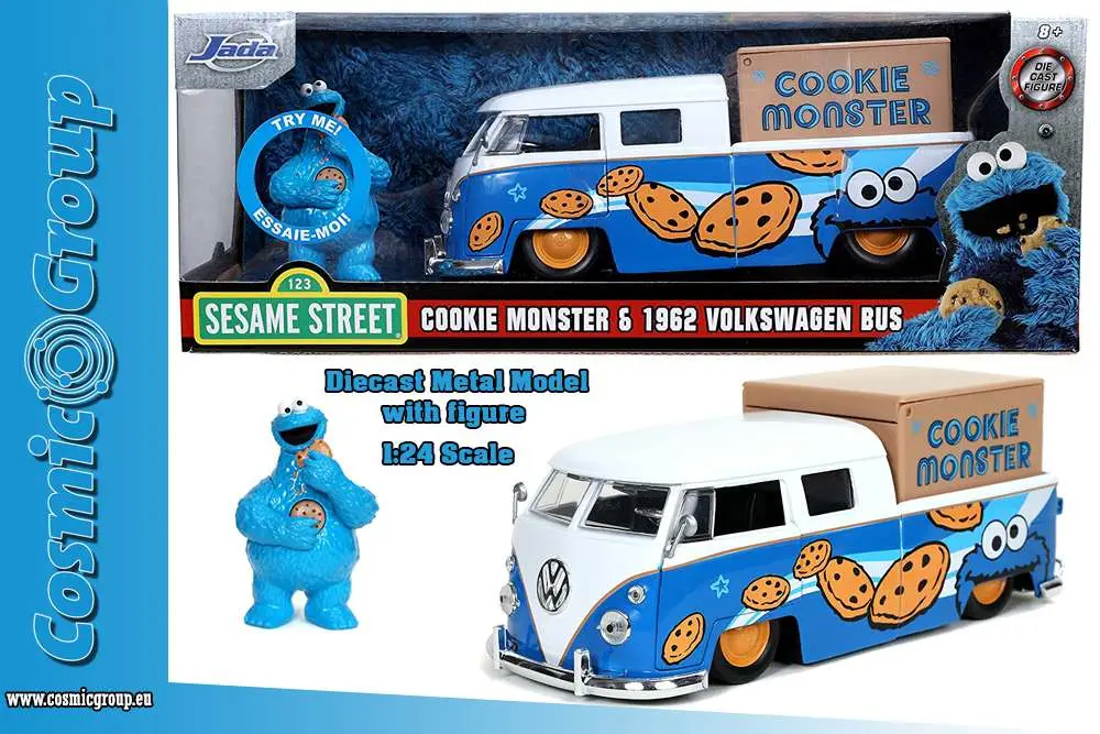 1962 vw bus p w cookie monster 1:24 diec