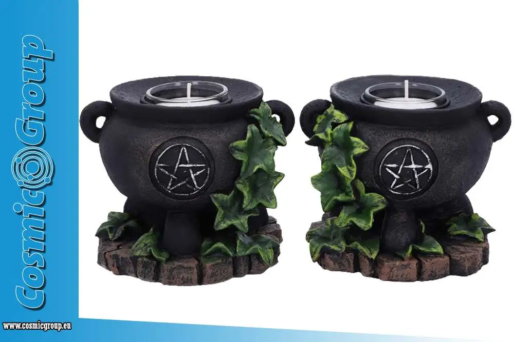 ivy cauldron candle holder set of 2