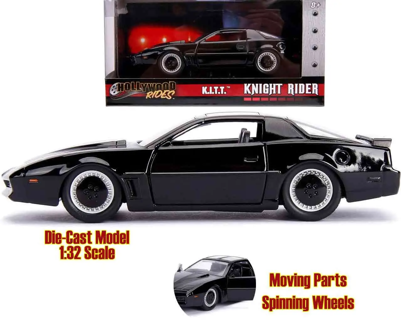knight rider - k.i.t.t. 1982 pontiac firebird trans am - 1:32 die cast model