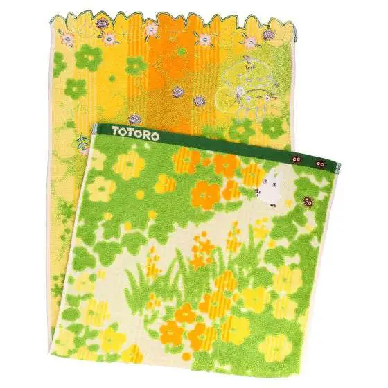 totoro yellow flowers towel