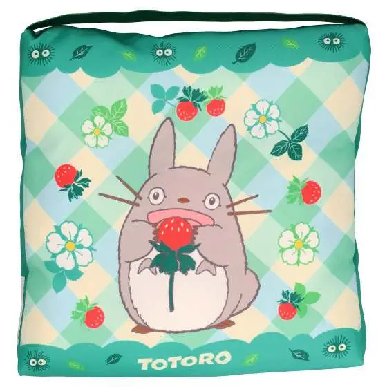 totoro with strawberries 30x30x5 cushion