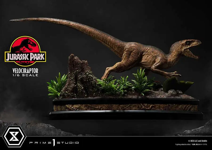 jurassic park velociraptor attack statue
