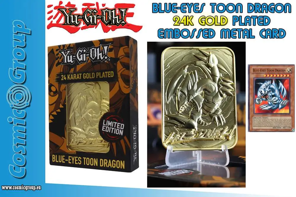 yu-gi-oh!ltd ed 24k gold-blue eys dragon