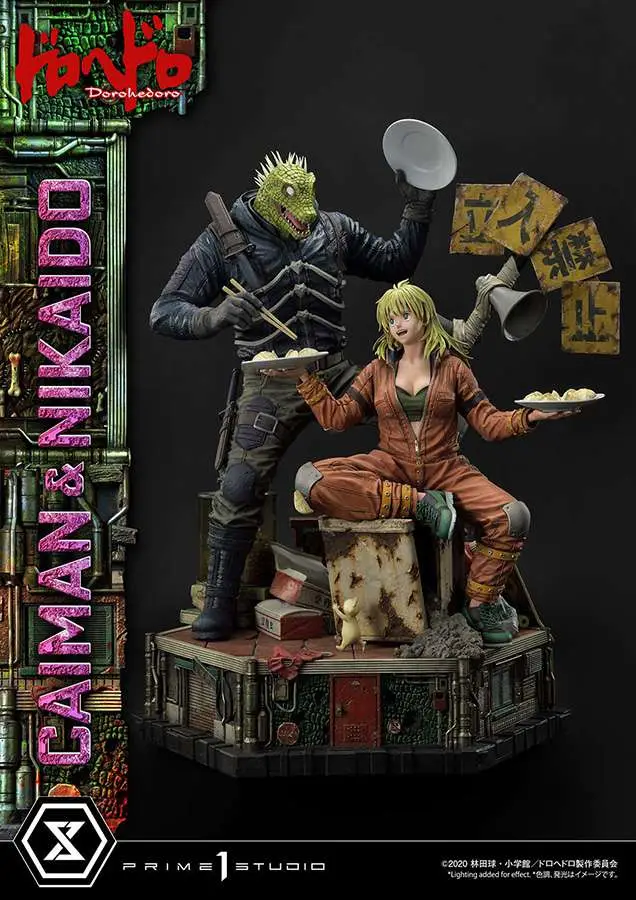 dorohedoro caiman & nikaido statue