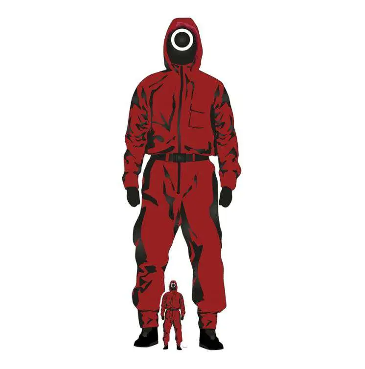 squid game inspired red jumpsuit cutout