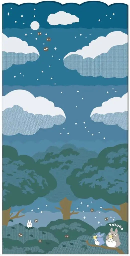 totoro under the moon 60x120 bath towel