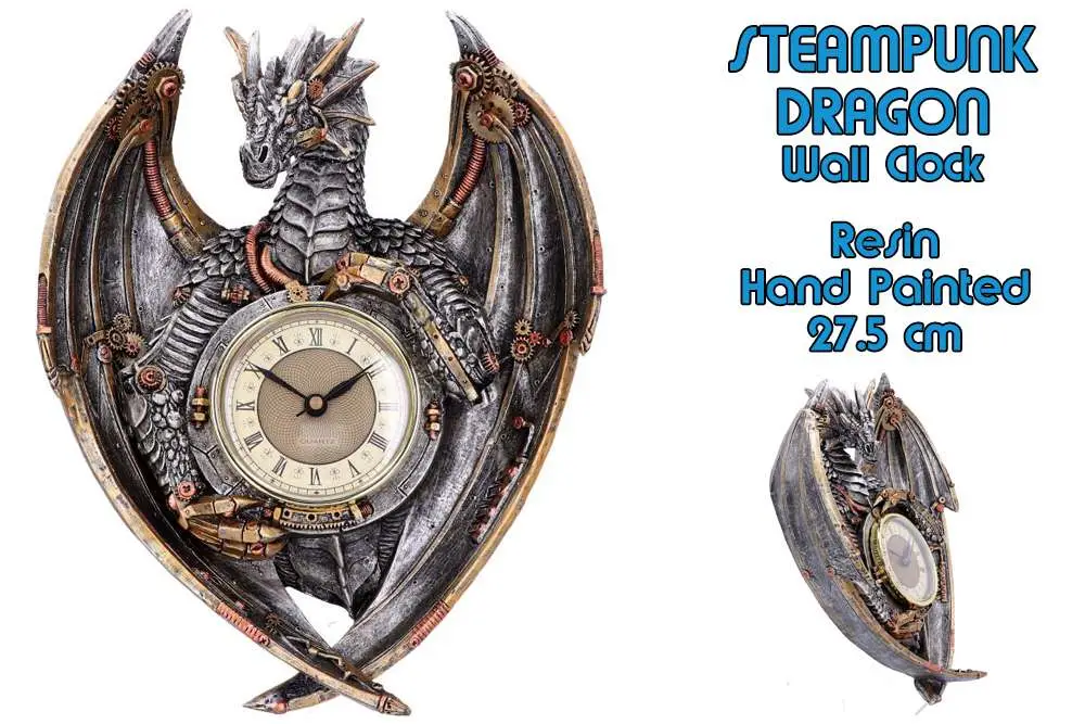 steampunk dragon wall clock