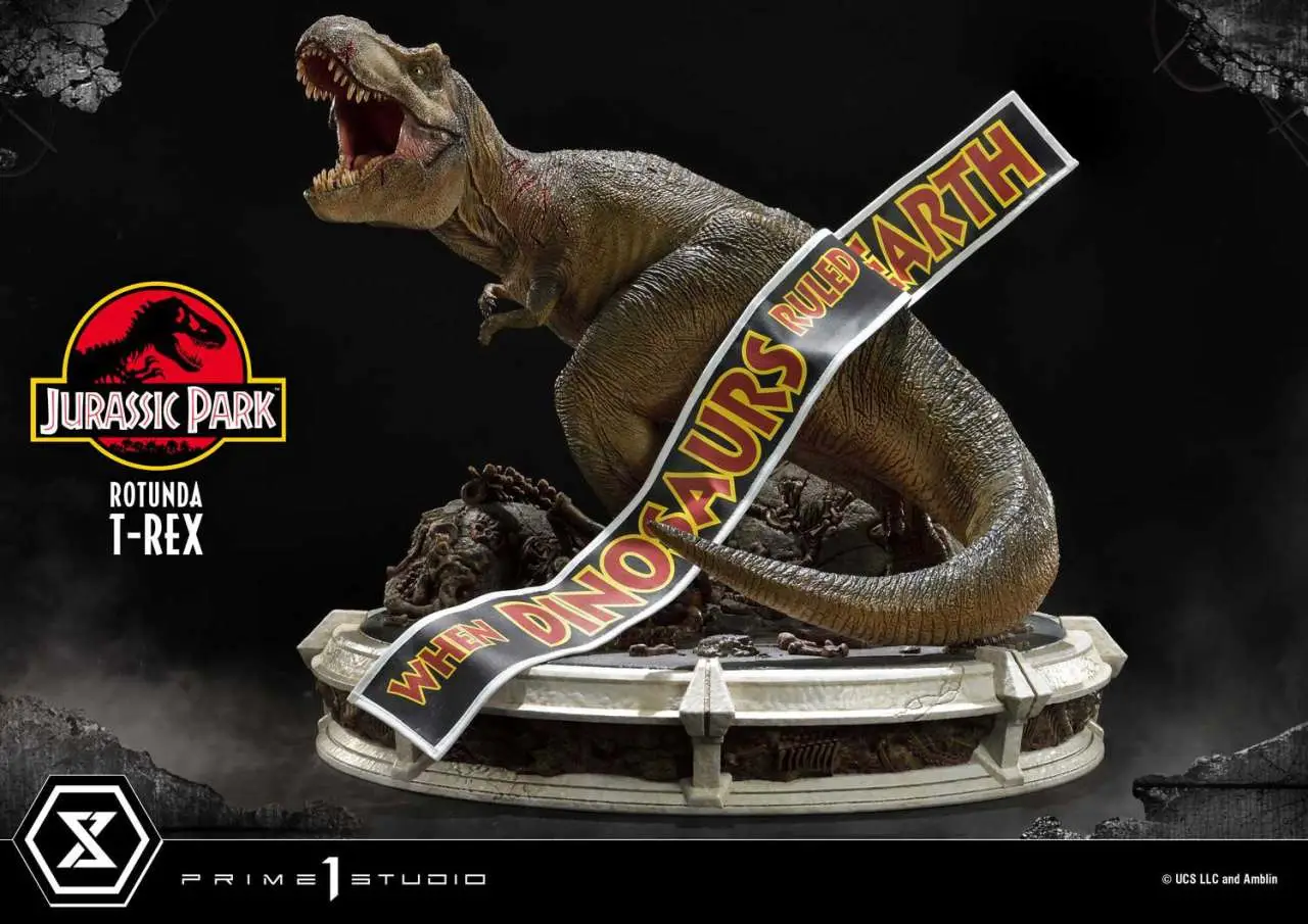 jurassic park rotunda t-rex statue