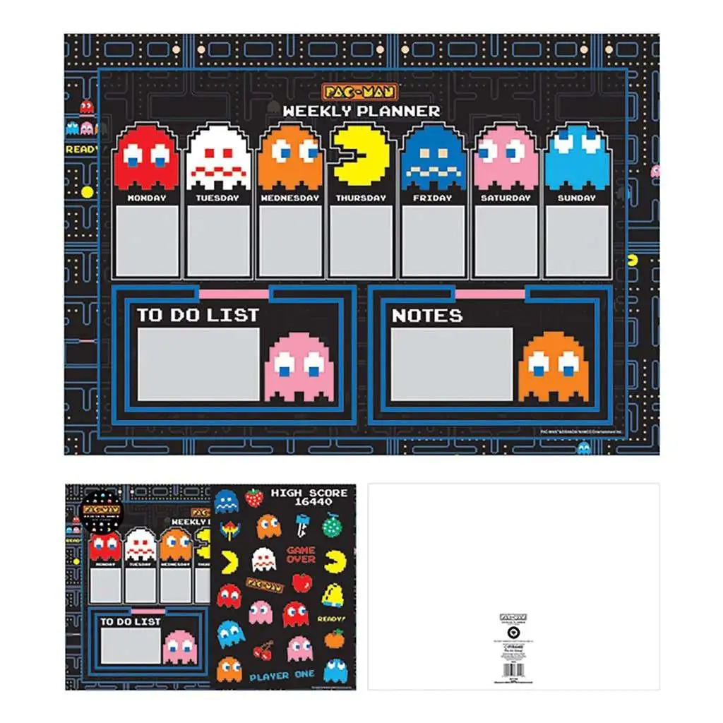pac-man a4 deskpad & stickers