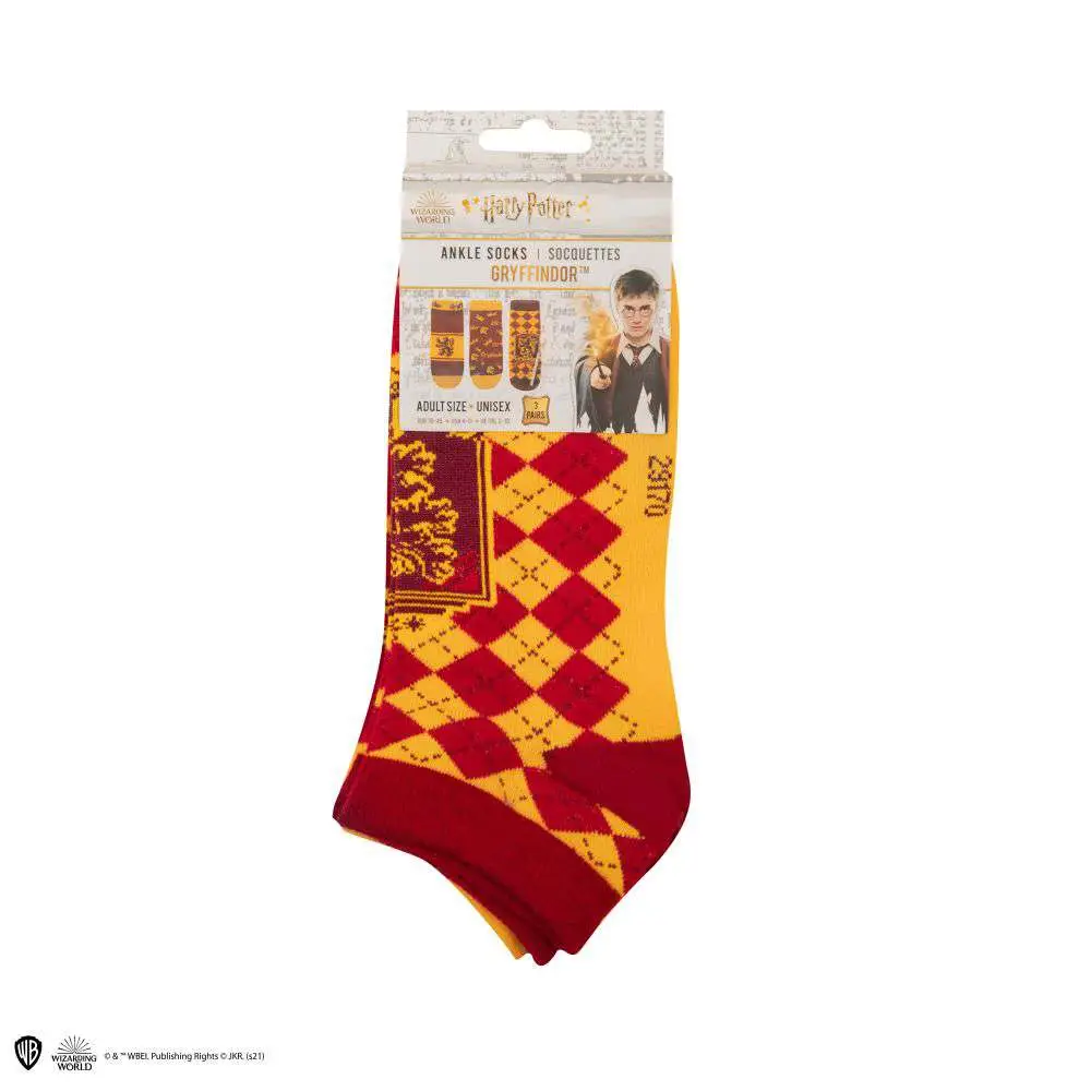 hp gryffindor ankle socks set (3)
