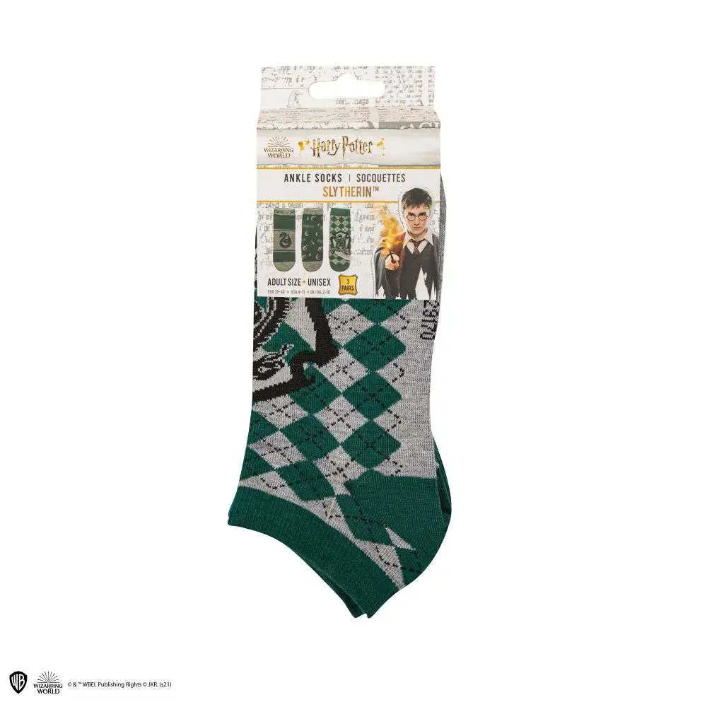 hp slytherin ankle socks set (3)