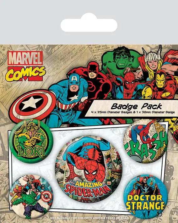 marvel spider-man badge pack