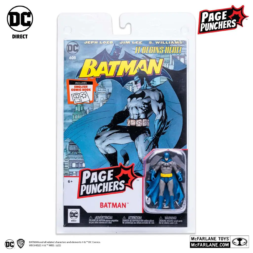 dc page punchers batman + comic 3inch af