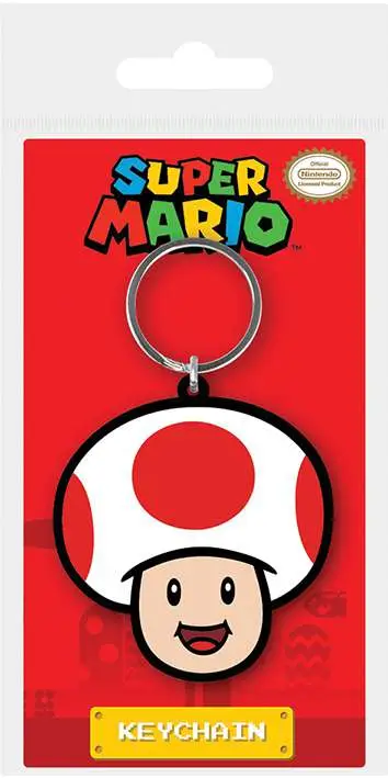 supermario toad rubber keychain