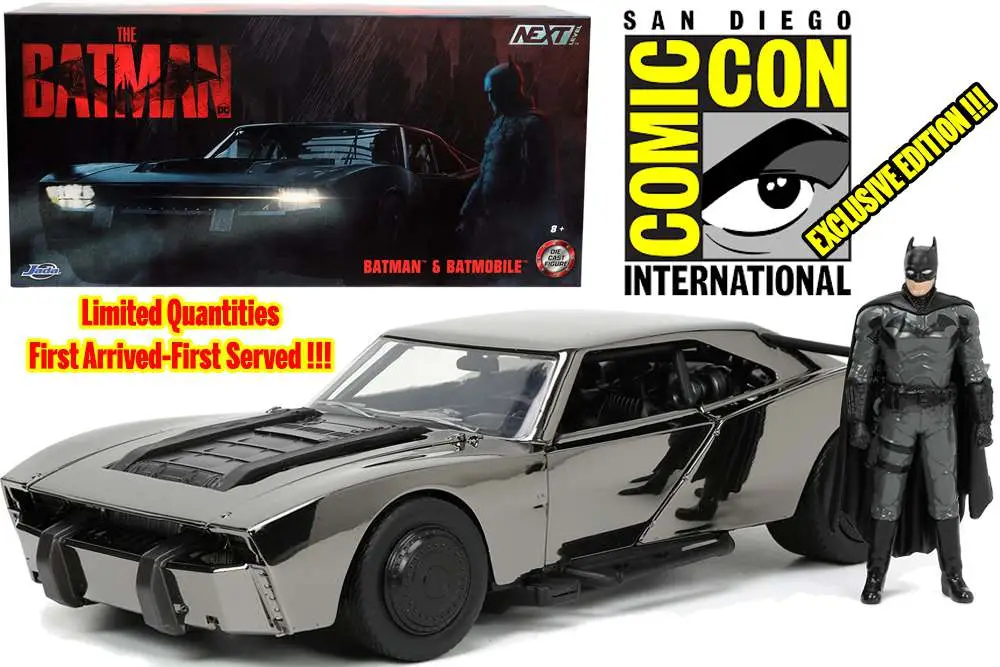 batman 2022 - batmobile with batman - san diego comicon variant - 1:24 die-cast model limited edition
