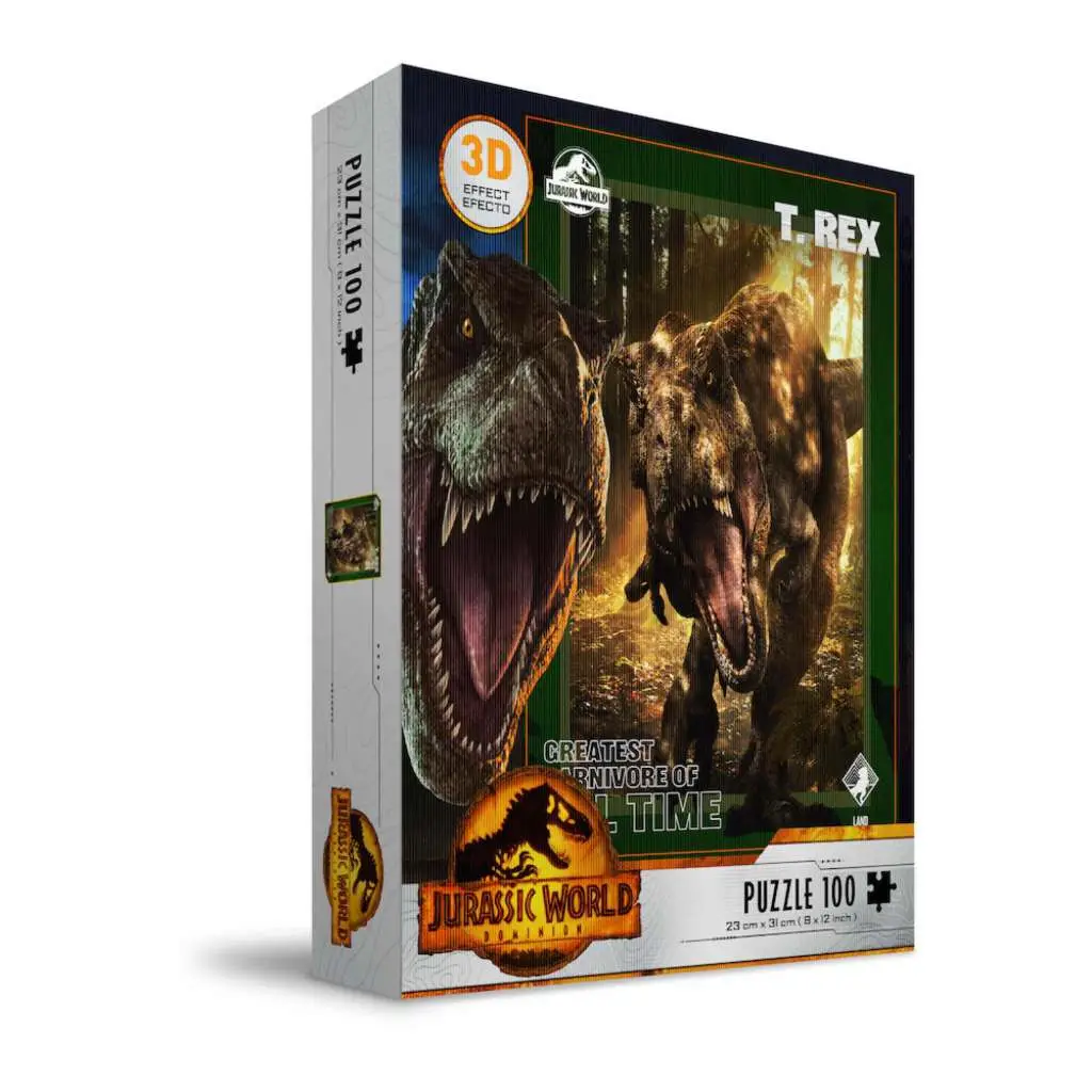 jurassic world t-rex poster 3d eff 100pcs puzzle