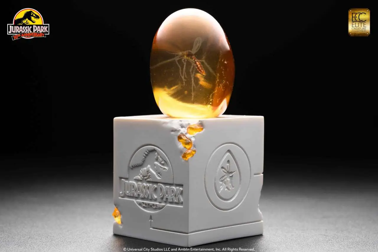 jurassic park mosquito in amber statue