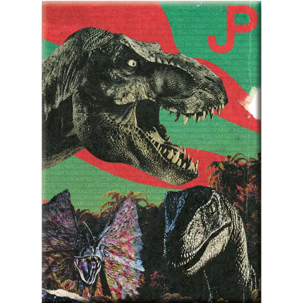 jurassic park collage flat magnet