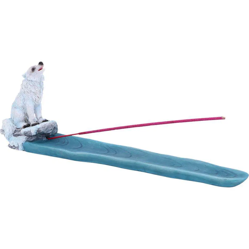 incense burner winter melody white wolf