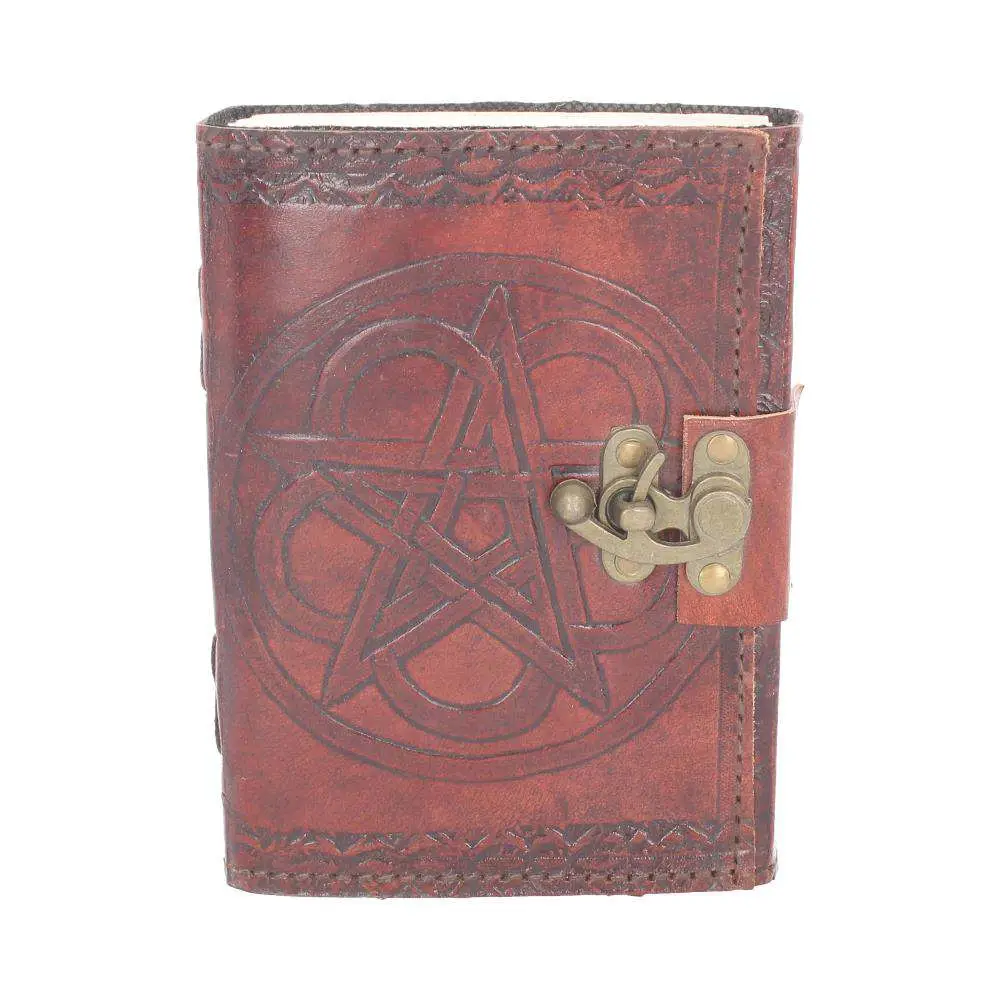 leather diary embossed pentagram & lock