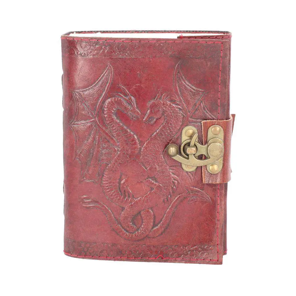 leather diary embossd dragon & lock
