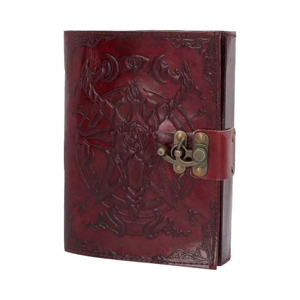 leather diary embossed  baphumet & lock