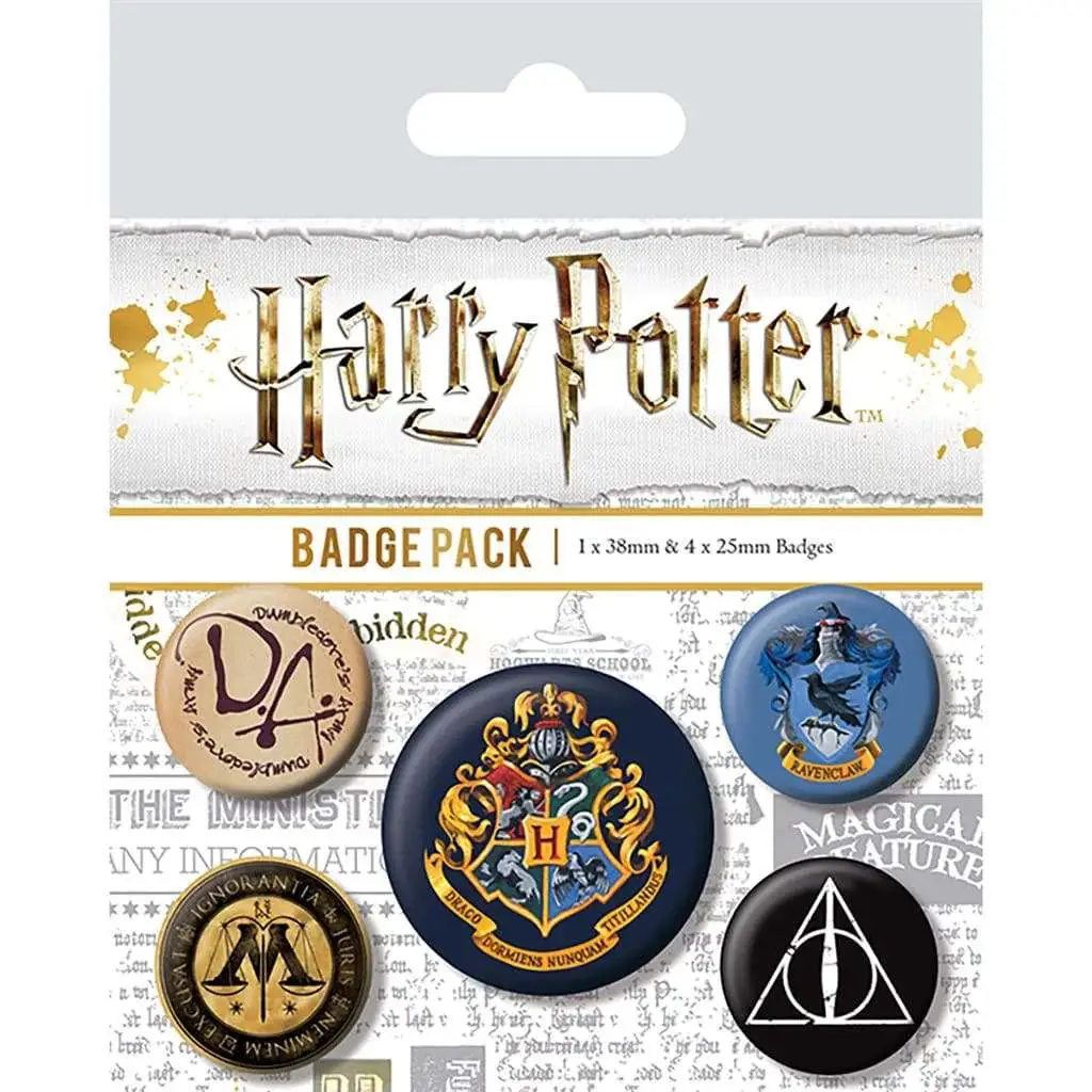 harry potter hogwarts badge pack